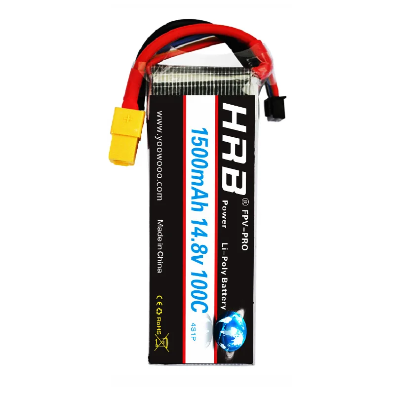 HRB высокая скорость разряда RC Lipo 4S батарея 14 8 в 1500 мАч 100C 200C для Квадрокоптер FPV