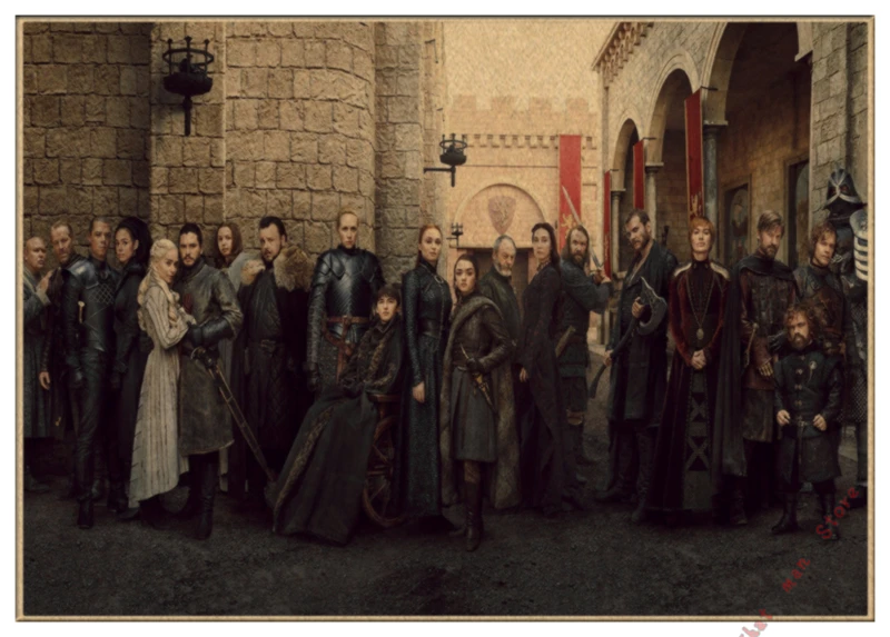 Игра трона GOT Сезон 8 Джон Сноу постер фильмов в стиле винтаж для дома гостиной спальни настенный Декор печатная Картина Настенная живопись - Цвет: Розовый