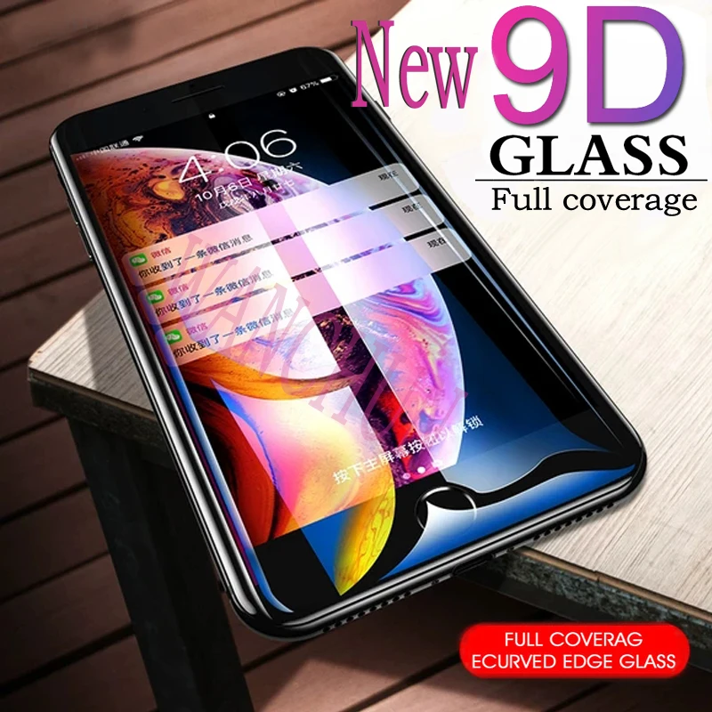 9D Защитное стекло для iphone 6 6S 7 8 plus X XS MAX защита экрана XR | Мобильные телефоны и