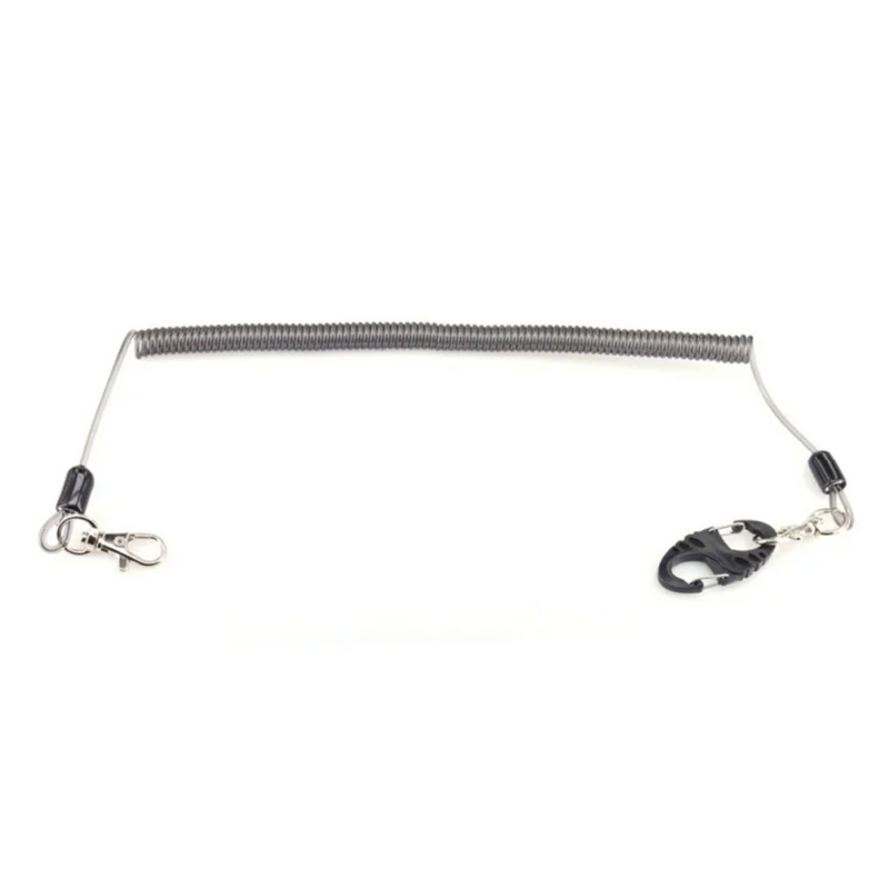 Fishing Security Rope Coiled Safety Wire Steel Inside Attached with Drop Tackle Tool | Спорт и развлечения