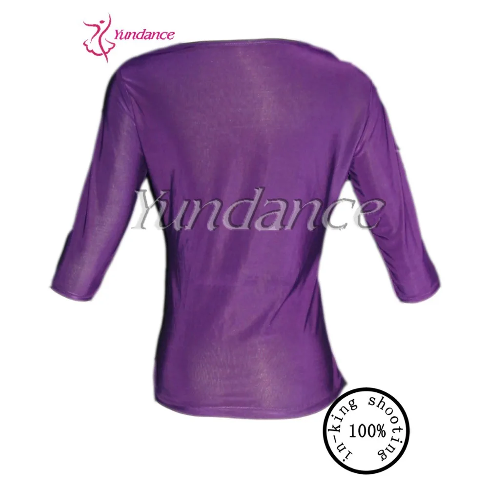 

2016 Purple O-Neck New Yogo Latin Dance Top T-55
