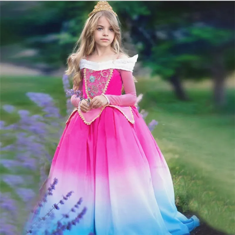 Girl Sleeping Beauty Aurora Dress up Cosplay Party Kids Halloween Holiday Clothing Children Christmas Costume | Детская одежда и