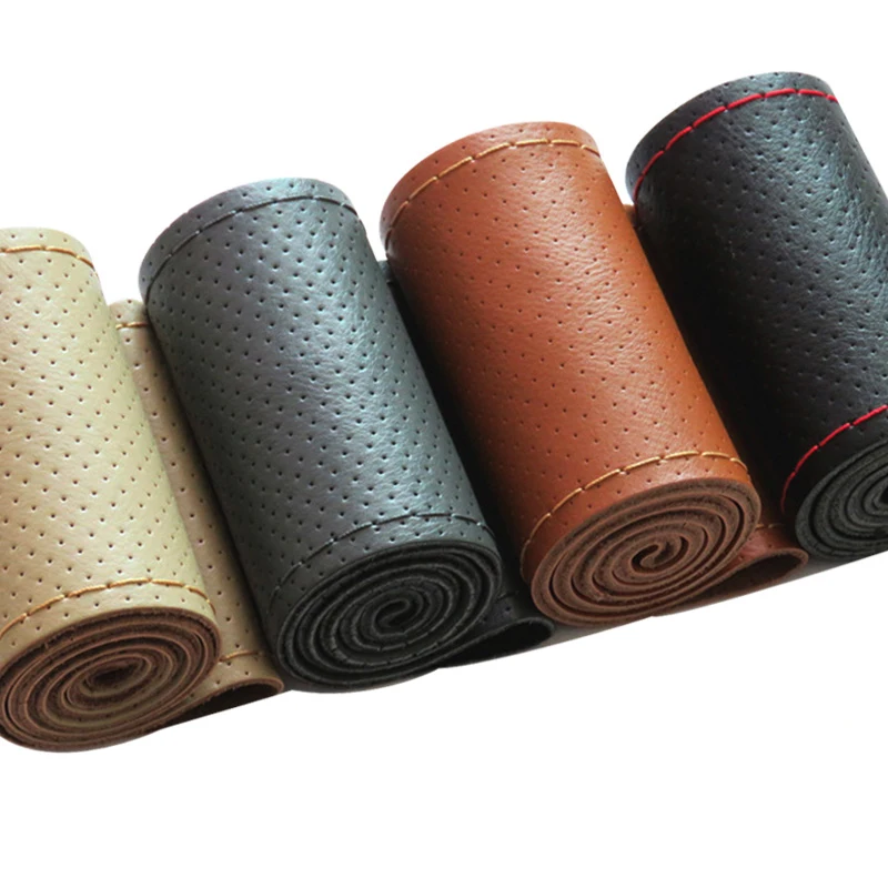 

Оплетка на руль чехол рулевого колеса автомобиля с иголками и нитью искусственная кожа диаметр 38 см автомобильные аксессуары