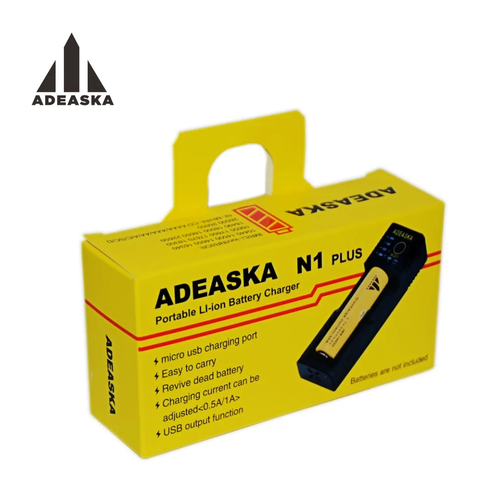 ADEASKA светодиодный дисплей интеллектуальное USB умное зарядное устройство для Ni-MH/li-ion 18650 26650 AA - Цвет: Черный