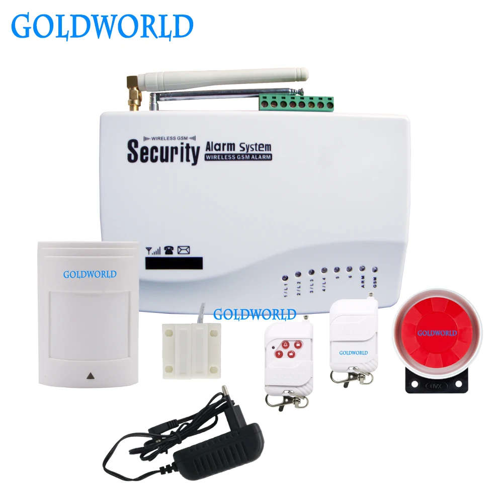 Проводная GSM сигнализация GoldWorld система домашней сигнализации с двойной антенной