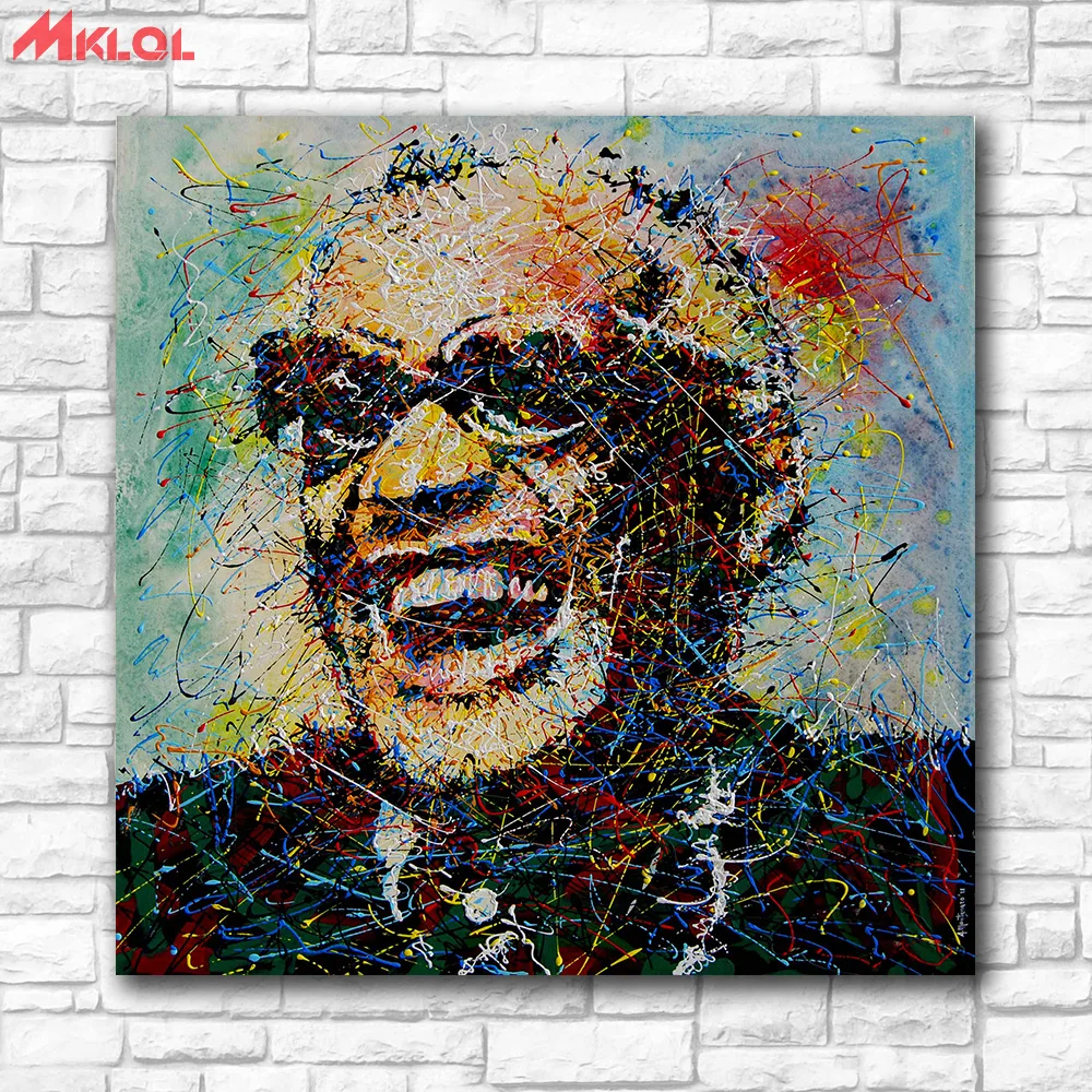 Картина tribute to RAY CHARLES с граффити домашний декор на холсте современное настенное