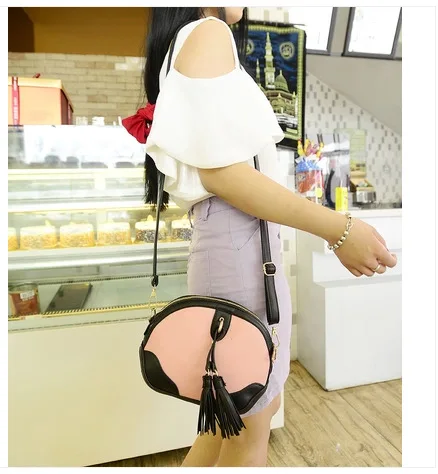 ys bag The latest fashion Bags of 2014 new summer fashionable spell color tassel shoulder diagonal package wholesale | Багаж и сумки