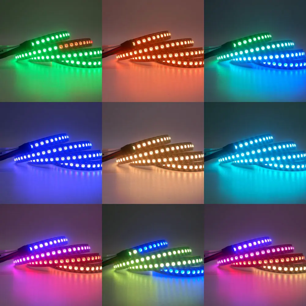 

GS8208 8208 5050SMD RGB Pixel Strip Addressable 30/60/144pixels/leds/m Black/White PCB IP30/65/67 DC12V 1m/2m/3m/4m/5m