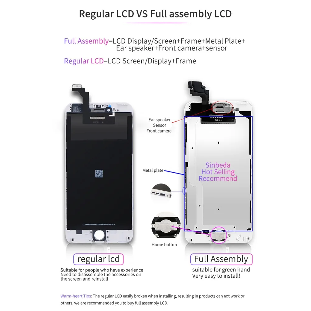 AAA LCD Display For iPhone 5 5S 5C Touch Screen Digitizer+Home Button +Front Camera+Ear Speaker Full | Мобильные телефоны и