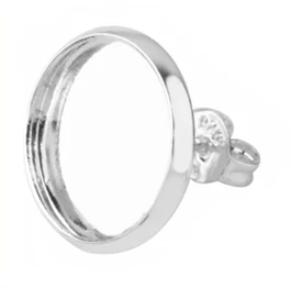Silver 10 шт 925 пустая Сережка-гвоздик для маркировки ювелирных изделий Серебро держать-цвет золото латунь ушные вкладыши в наборы ювелирные аксессуары для кабошона - Цвет: Silver