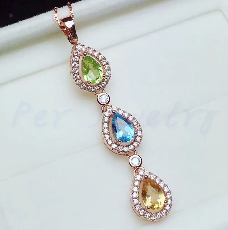 Подвеска из драгоценного камня Бесплатная доставка Стерлинговое Серебро 925