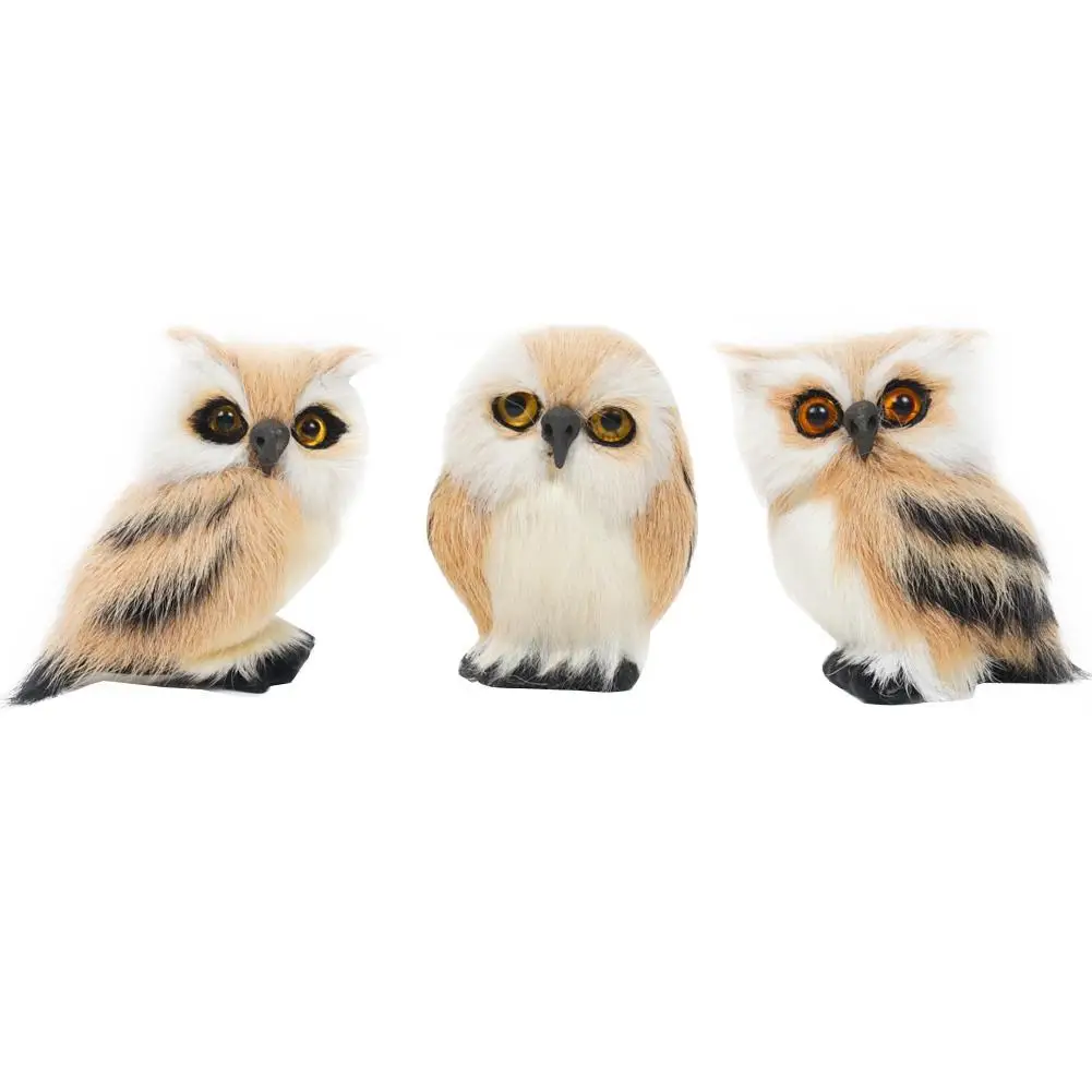 3 шт. коричневая Сова Декор животных милая имитация Совы ручная работа ремесло