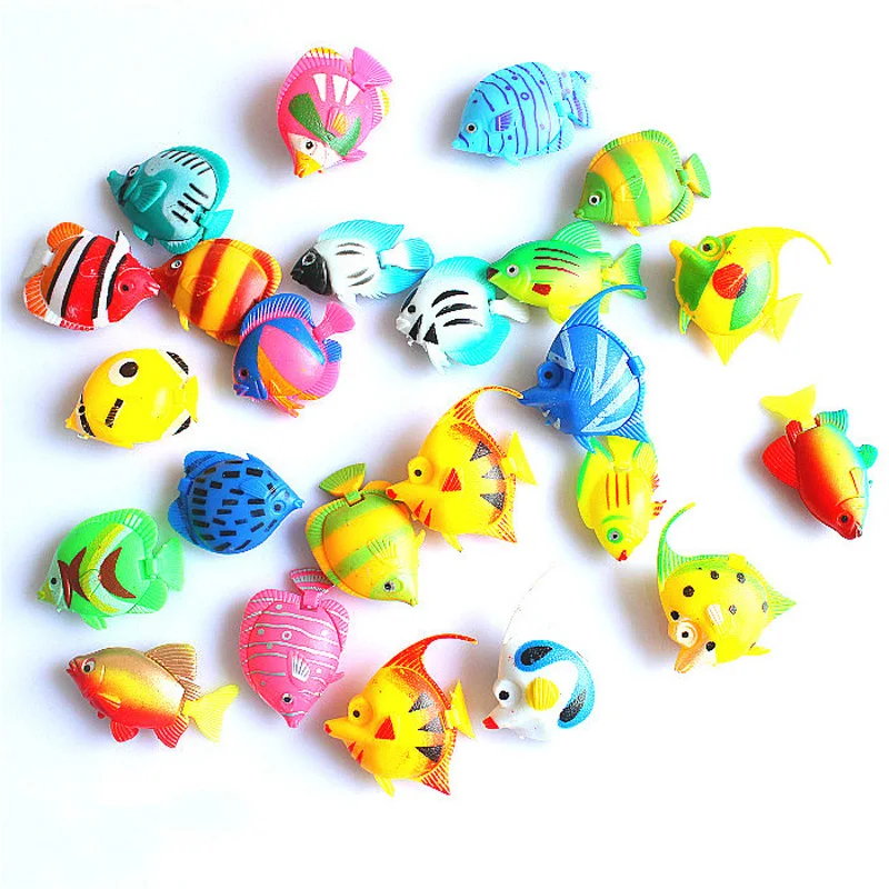 

New 5Pcs Plastic Floating Tropical Fishes For Aquarium Fish Tank Ornament