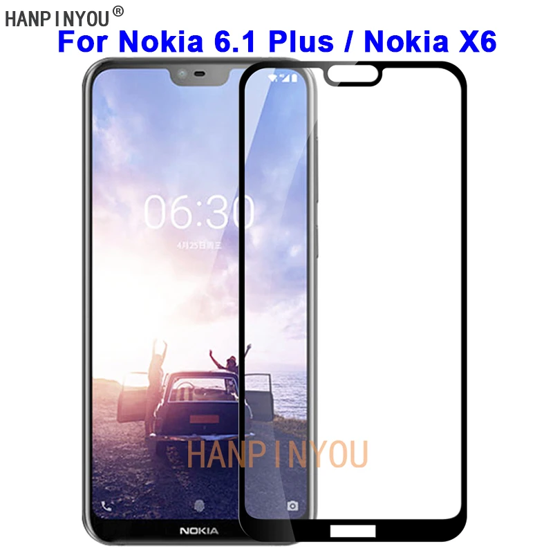 For Nokia 6.1 Plus / Nokia X6 TA-1099 9H Hardness 2.5D Full Cover Toughened Tempered Glass Film Scre