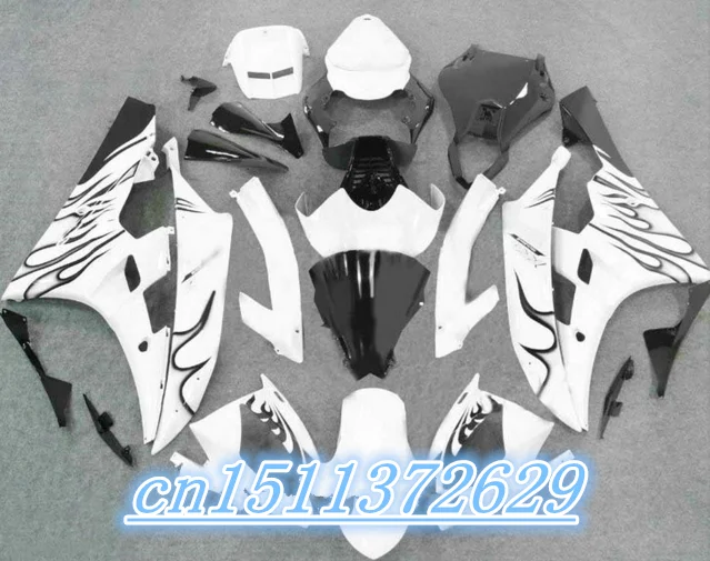 

Custom motorcycle fairings sets For YZF R6 2006 07 YZFR6 plastic 06 2007 black flame white body fairing kits
