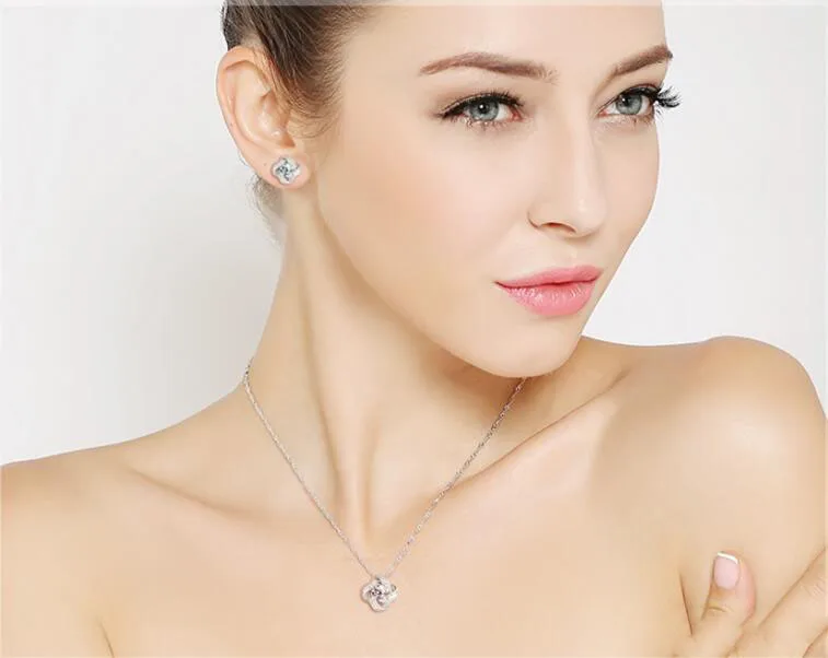 Anenjery 925 пробы Серебряное ожерелье для женщин Forever Heart AAA циркон ожерелья с мозаикой и подвесками Стерлинговое Серебро S-N188