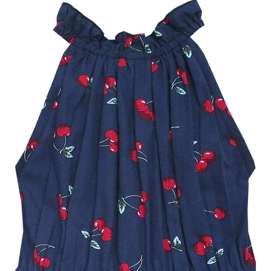 Sunny Fashion платья для девочек Цветок Девушка Платье вишня Фрукты Хлопок с Милый