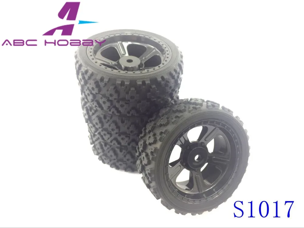 4 шт. RC 1/10 автомобиль на дороге пять спиц обода колеса и резиновые шины Hex 12 мм для
