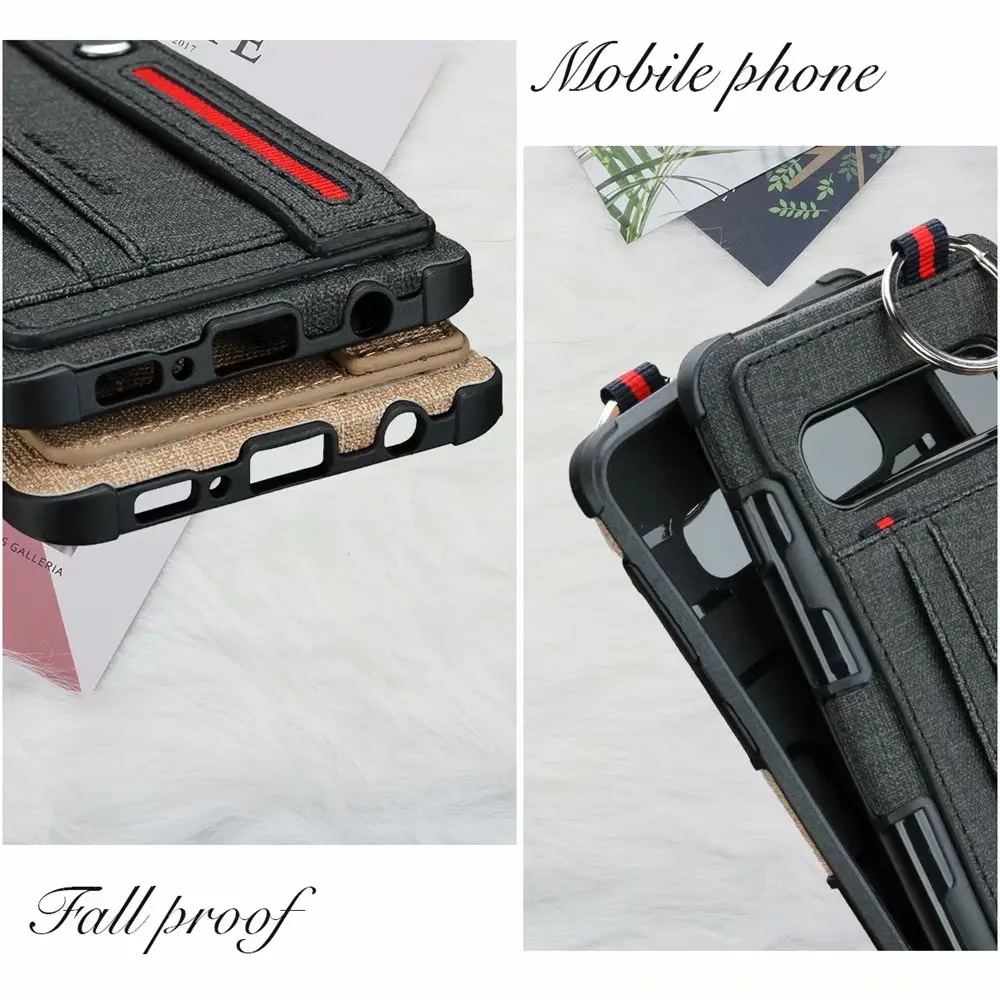 Yeuzoe Wallet Card Slot Case For Sumsang galaxy S10 Plus + Luxury Hand Lanyard Cover Samsung Galaxy S10e funda | Мобильные телефоны
