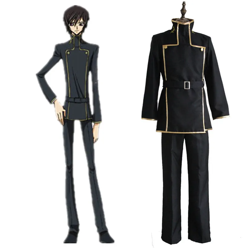 

Code Geass Cosplay Lelouch Lamperouge Japanese School Uniform Black Set Mens Code Geass Costume