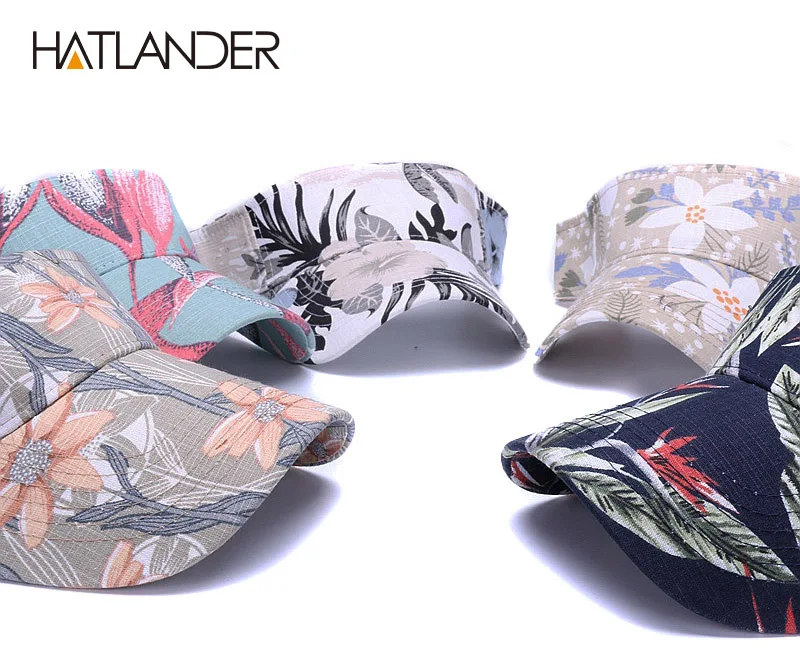 HATLANDER, женские солнцезащитные шляпы, летняя пляжная Шапка Кепка с козырьком, для девочек, цветочные спортивные шапки, теннисная Кепка, для улицы, Пустой Топ, кепка, шапка