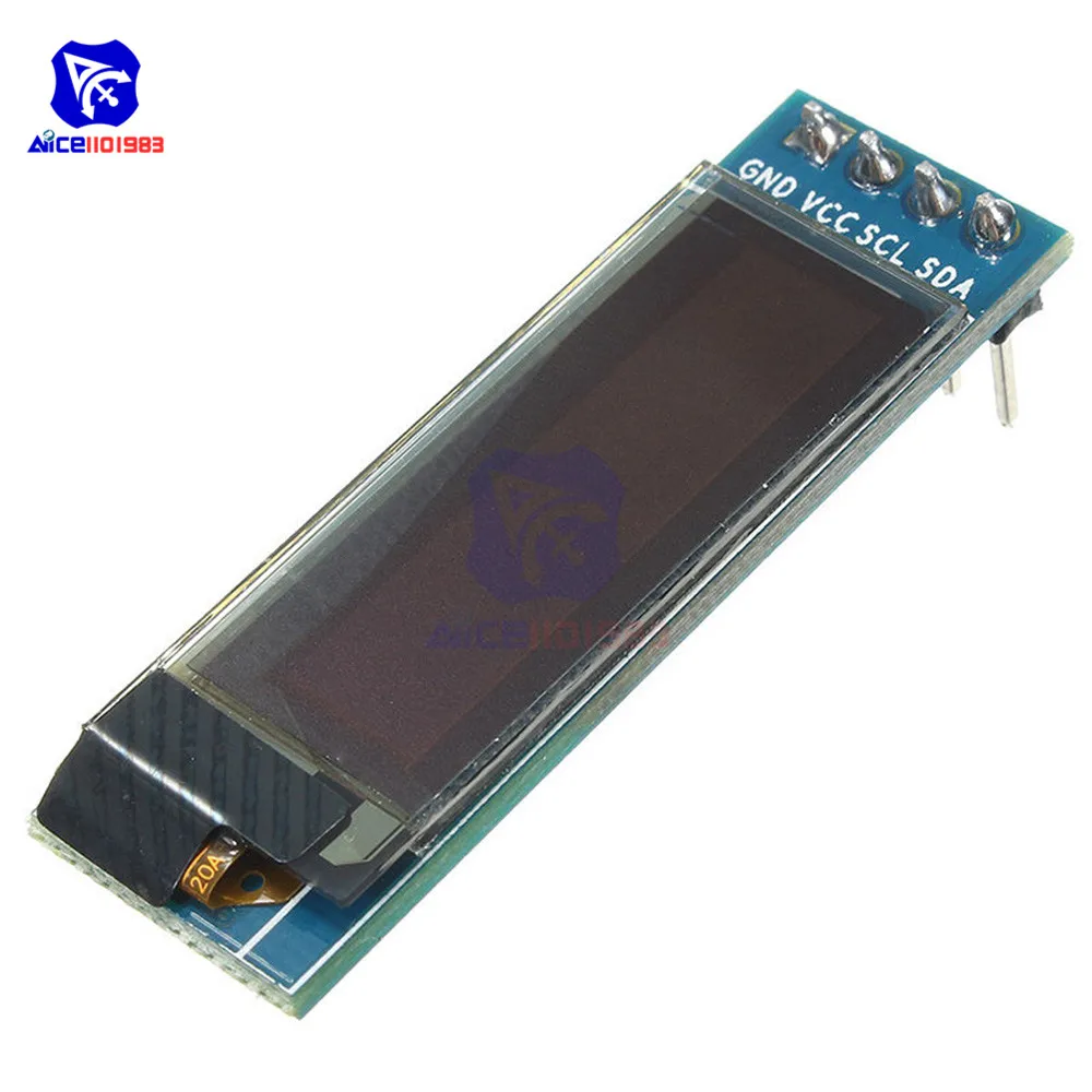 0,91 дюймов SSD1306 I2C межсоединений интегральных схем Интерфейс серийный синий 128x32 OLED ЖК-дисплей Дисплей зарядная Модульная плата ЖК-дисплей Экран для Arduino