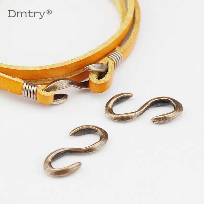 Dmtry 10 шт персонализированных букв S браслеты ювелирных изделий фурнитура крючки застежки для 5*2 мм кожи оптом дешево C0009