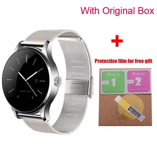silver metal watch K88H Смарт-часы с Bluetooth звонком 1,22 дюймов ips экран Поддержка Спорт монитор сердечного ритма Bluetooth SmartWatch PK L8 Q8 DT98 - Цвет: silver metal watch