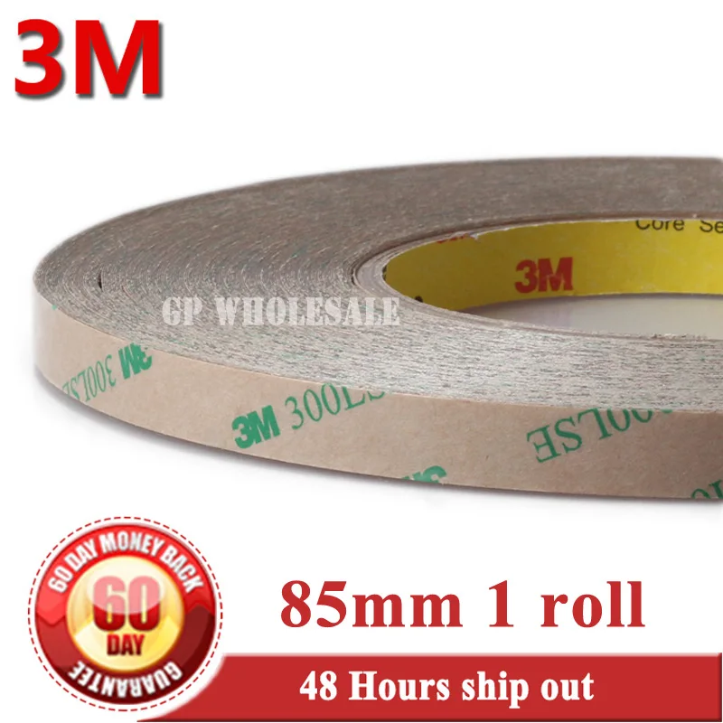 85mm*55M*0.17mm, 3M 300LSE 9495LE Double Sided Coated Glue Adhesive Tape for Screen Foam PVC Surface