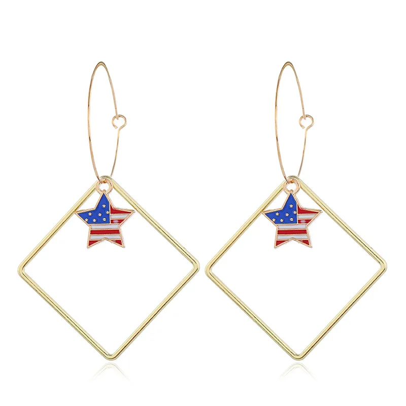 Hot Sale Style Flag of the United States Choker Necklace for Women Girls Gift Simple Star Heart Pendant Jean Chain Neck | Украшения и