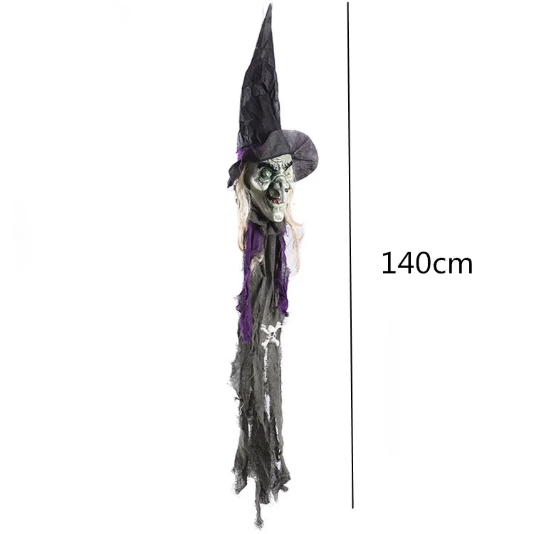 Halloween Horror Decoration House Hanging Black Witch Ornaments Halloween Creepy Prop Electric Haunted Doll Festival Witch Decor