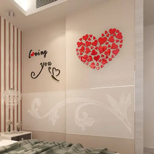 

DIY 3D Mirror Love Decor Quote Flower Wall Stickers Decal Home Art Decor USA