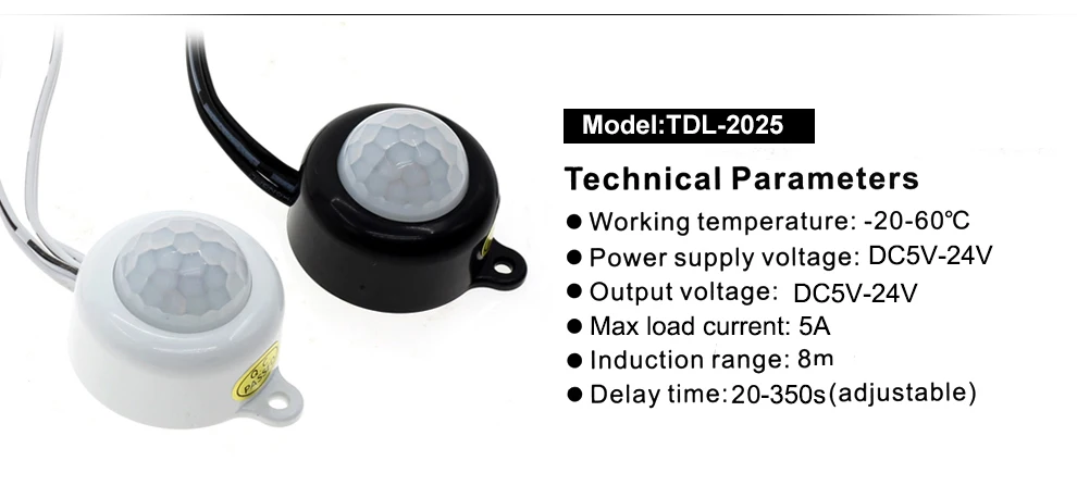 PIR датчик движения переключатель DC12-24V 6A/5A человеческого тела Инфракрасный датчик переключатель для светодиодной ленты