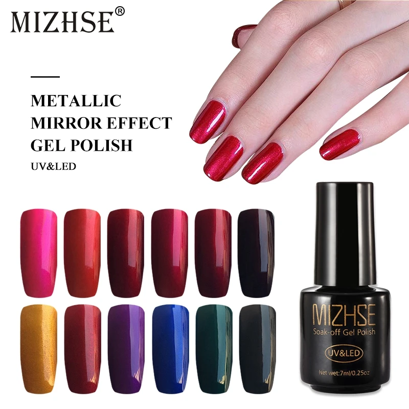 MIZHSE 7 шт. новый роскошный зеркальный эффект лак для ногтей волшебный