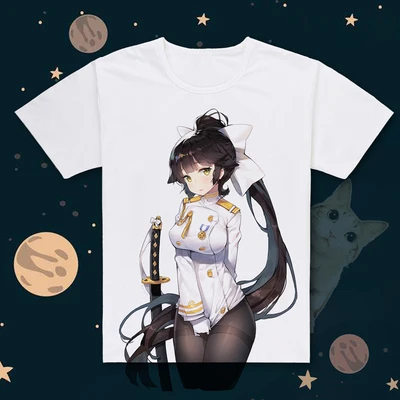 Горячая игра Azur Лэйн печать Atago футболка с короткими рукавами o-образным вырезом IJN Niizuki футболка крутые футболки летние топы - Цвет: 04