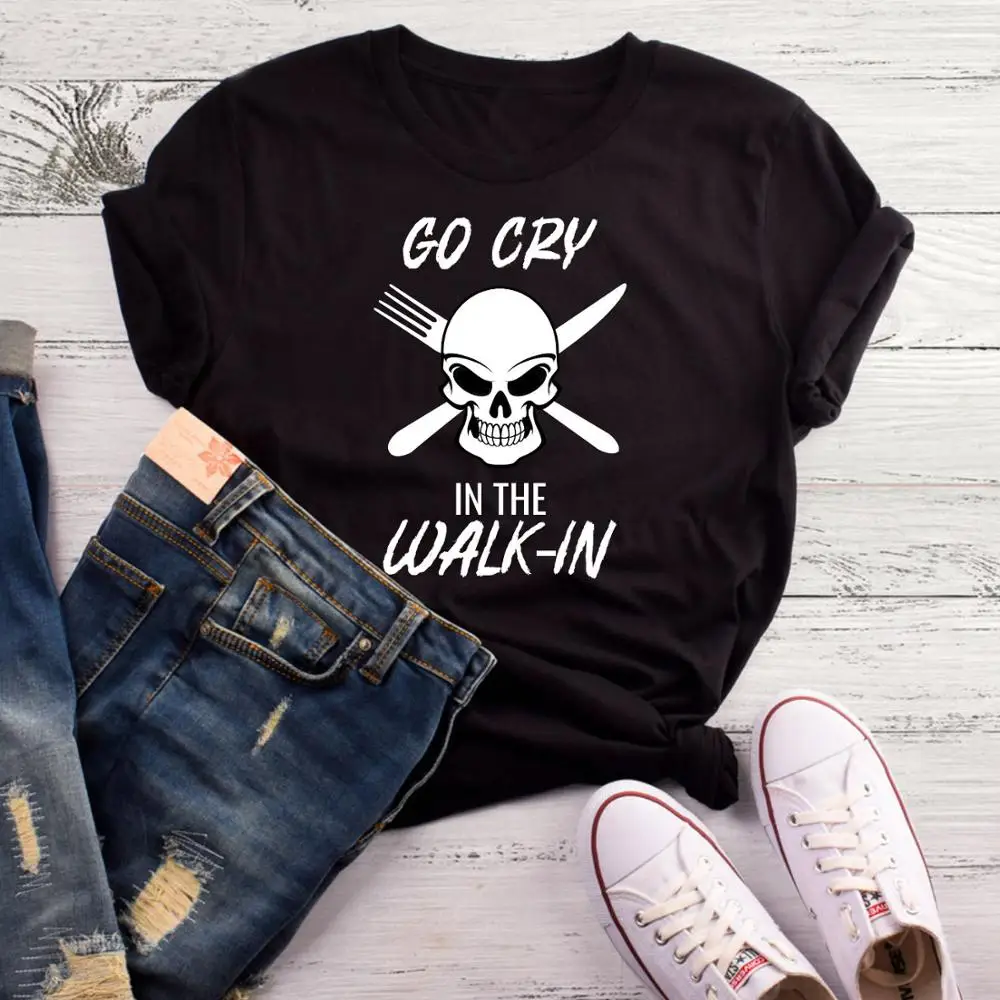 Футболка Go Cry In The Walk Женская хлопковая винтажная с графическим принтом смешные