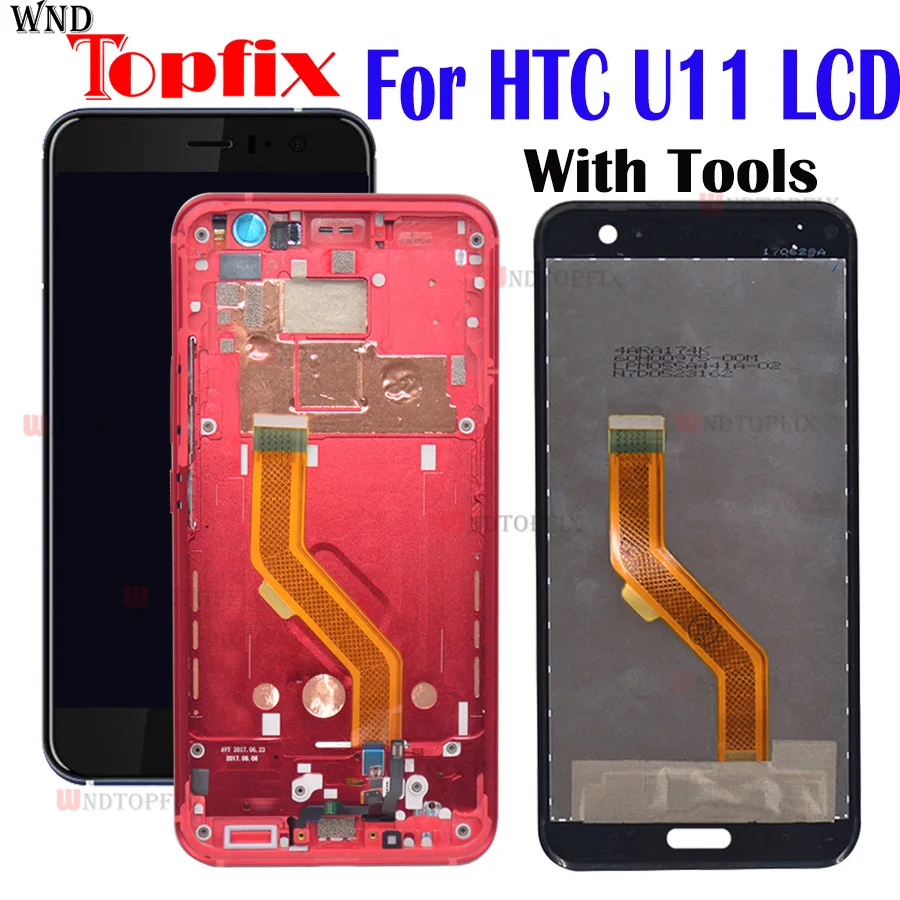 100% Протестировано для HTC U11 ЖК дисплей Дисплей кодирующий преобразователь