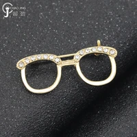 2018 fashion jewelry korean crystal glasses brooch lapel pin men brooch hijab pins broches vintage rhinestone brooch for women