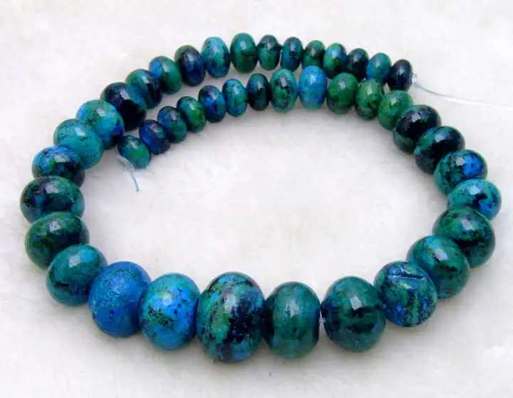 

Qingmos Natural 10-20mm Green Graduate Roundel Green Chrysocolla Loose Beads for Beadwork DIY Bracelet Necklace 15'' Los237