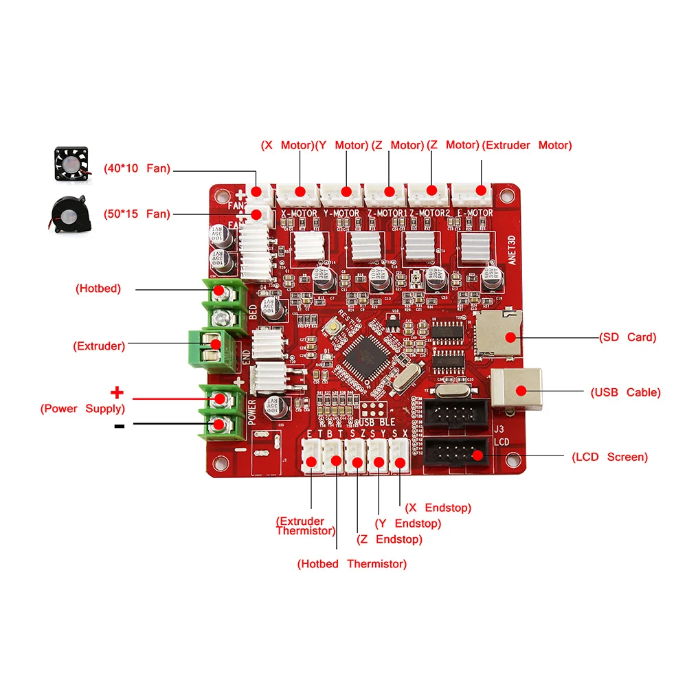 Anet A1284-Base плата управления материнская для A8 DIY самосборка 3D настольный принтер i3