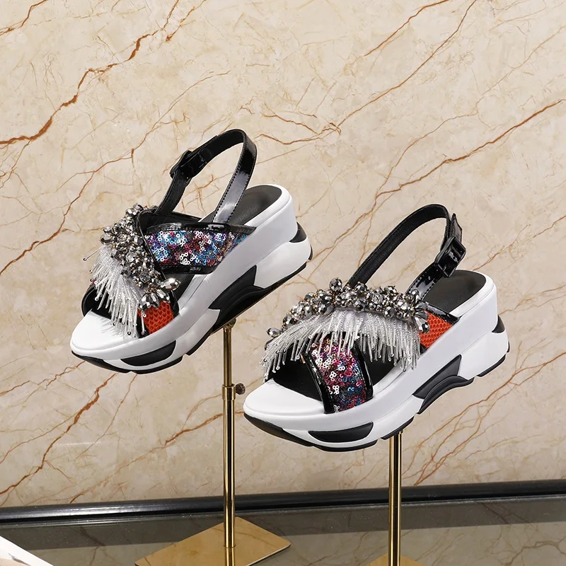 Новые сандалии mujer 2019 zomer schoenen dames дизайнерские женские роскошные на платформе |