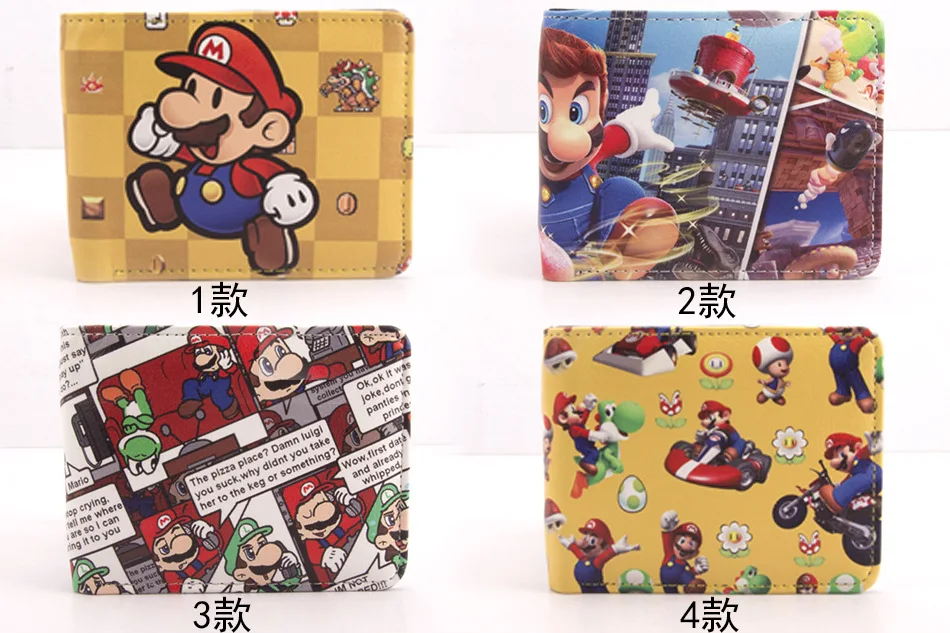 Кошелек в винтажном стиле с изображением супер Мэри из искусственной кожи Mario Brothers, Короткие Кошельки, креативный подарок для детей, для мальчиков и девочек, держатель для карт, кошелек