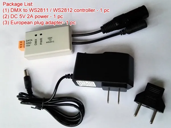 DMX to WS2811 Controller DMX512 WS2812/WS2812B controller up 170 pixels. DC 5V. start address is fixed channel 1. | Освещение