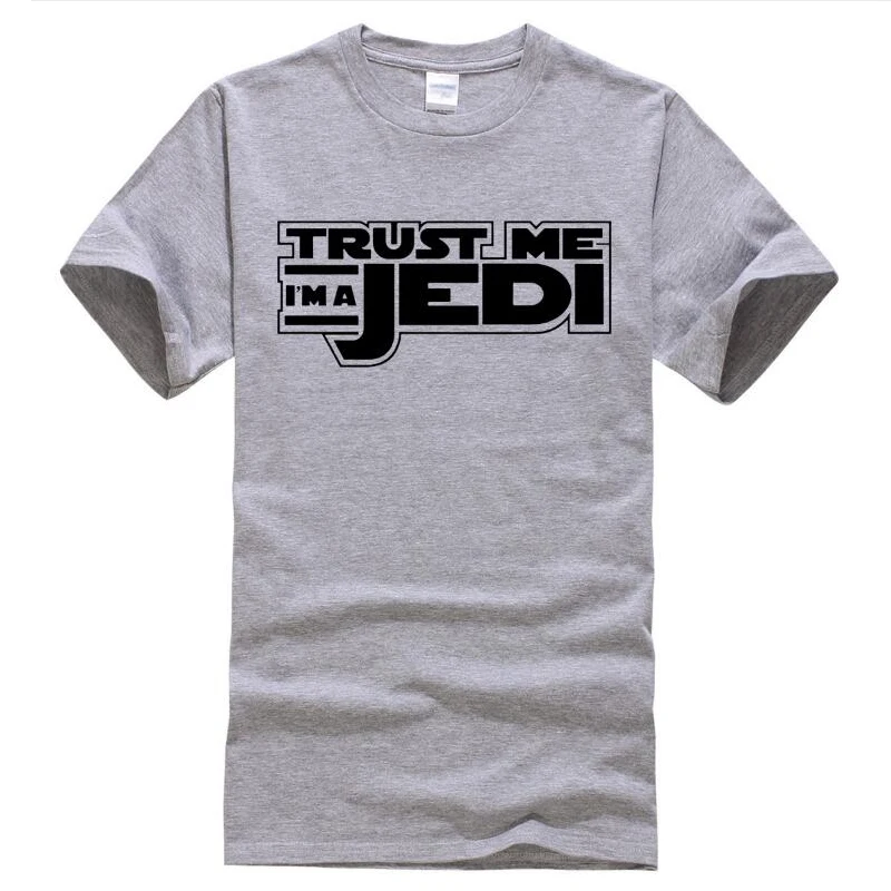 TRUST ME I AM JEDI print 2017 Летняя мужская футболка модная повседневная с короткими