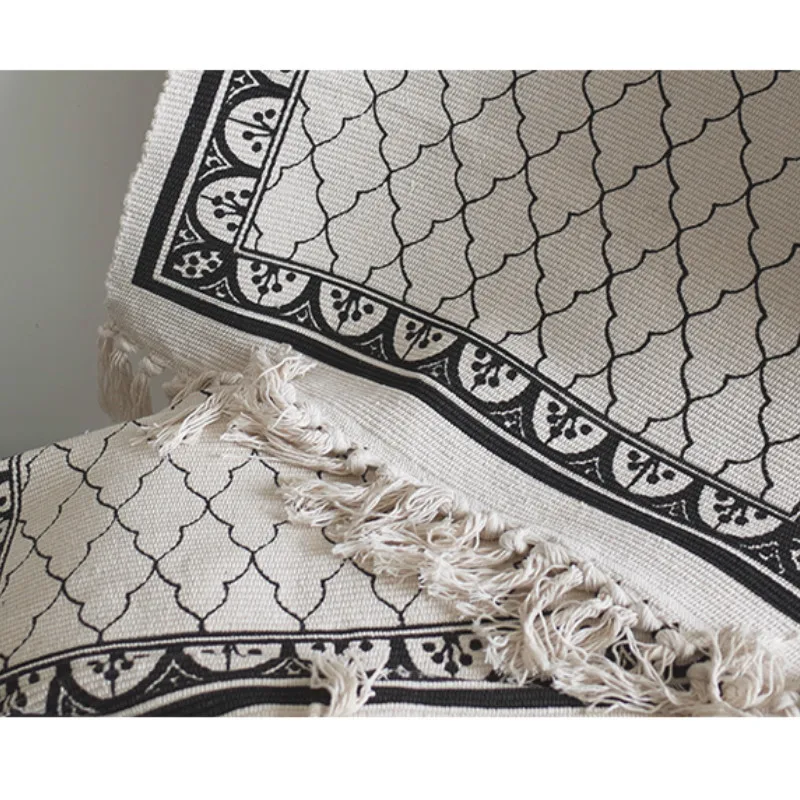 Хлопковый ковер с резьбой скандинавские Современные Простые плетеные кисточки