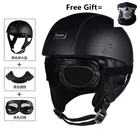 Винтажный мотоциклетный шлем, кепка с черепом, на половину лица, в немецком ретро стиле, для велосипеда-чоппера