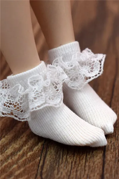 1 pair white Новинка, 1 пара, короткие носки Blyth Doll, подходят для Licca, Azone, Redberry, Momoko, Barbies, кружевные носки для куклы, аксессуары для одежды - Цвет: 1 pair white