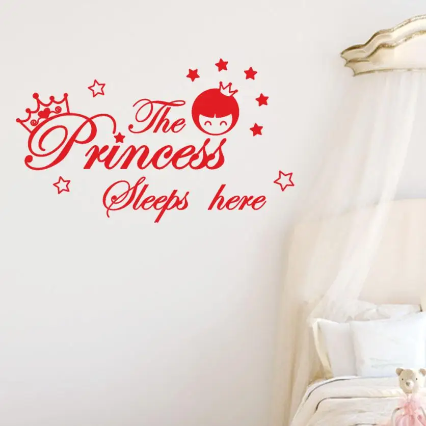 Настенные наклейки принцесса спит здесь настенные детская комната украшение