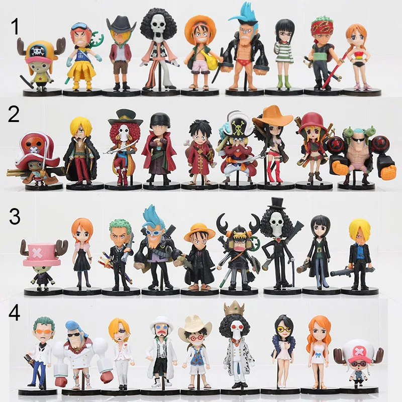 9 шт./компл. Аниме One Piece Ace Luffy Brook nami robin chopper sanji zoro boa franky ace ПВХ фигурка модель
