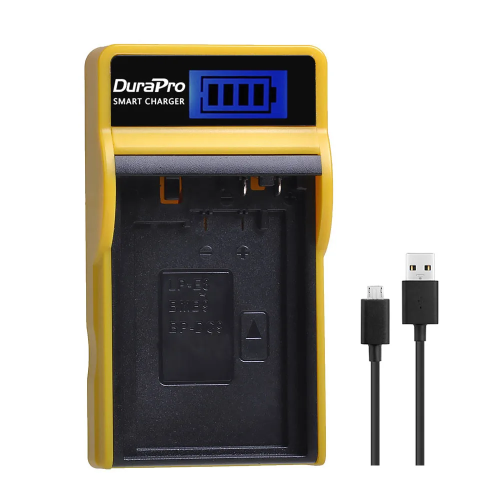 Аккумуляторная батарея DuraPro 2x LP E8 LPE8 + зарядное устройство USB с ЖК дисплеем для